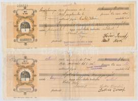 Marcali / Simontornya 1932-1937. 5db kitöltött váltó aranypengőről, mind felülbélyegezve, legtöbb bélyeggel, egyik lyukasztással érvénytelenítve T:III,III-