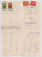 Marcali / Simontornya 1932-1937. 5db kitöltött váltó aranypengőről, mind felülbélyegezve, legtöbb bé...