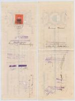 Marcali / Simontornya 1932-1937. 5db kitöltött váltó aranypengőről, mind felülbélyegezve, legtöbb bé...