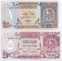 Katar 1985. 1R + 1996. 5R T:I Qatar 1985. 1 Riyal + 1996. 5 Riyals C:UNC