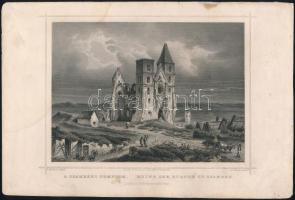 cca 1840 Ludwig Rohbock (1820-1883): Zsámbéki templom acélmetszet / steel-engraving page size: 16x26 cm