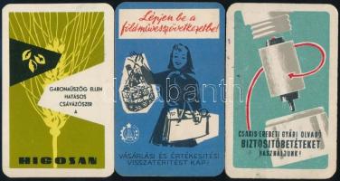 1958-59 3 db reklámos kártyanaptár