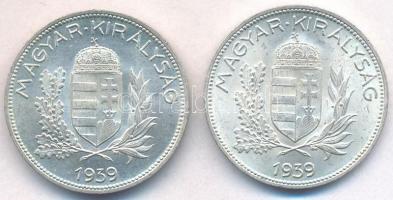 1939. 1P Ag (2x) T:1-,2