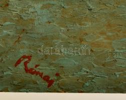 Rónai jelzéssel: Vitorlások. Olaj, karton, 21×29,5 cm