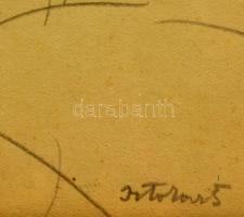 Istokovits jelzéssel: Skicc rajz. Ceruza, papír, üvegezett keretben, 19×26 cm