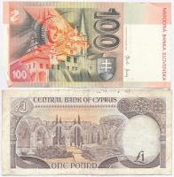 Vegyes: Ciprus 1995. 1Ł + Szlovákia 2004. 100K T:III
Mixed: Cyprus 1995. 1 Pound + Slovakia 2004. 1...