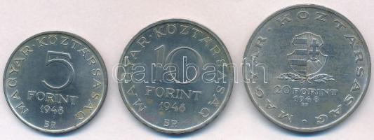 1948. 5Ft Ag "Petőfi" + 10Ft Ag "Széchenyi" + 20Ft Ag "Táncsics" - &qu...