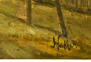 Nádler jelzéssel: Utcavég. Olaj, karton, 26,5×34 cm