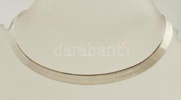 Ezüst(Ag) lapos kígyó karkötő, jelzett, h: 19 cm, nettó: 4 g