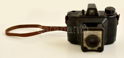 Gamma Pajtás 6x6 cm fényképezőgép Achromat 1:8/80 mm objektívvel,hordszíjjal / Vintage Hungarian camera