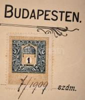 1909 Bp., a Kézimunkára Nevelő Országos Egyesület tanári képesítő oklevele slöjd-tanfolyam elvégzésé...