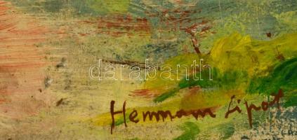 Herman jelzéssel: Dombos táj házakkal. Olaj, farost, 24×35 cm