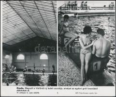 cca 1960-1970 Megnyílt a gyulai Várfürdő, MTI-fotó, feliratozva, 20,5×24,5 cm