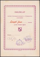 1953 8 db újító tanúsítvány és emléklap a Kispesti Textilgyárból, 17x24 és 30x21 cm közti méretben