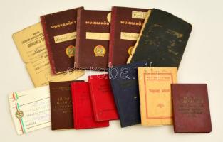 1922-1978 Vegyes igazolvány tétel, összesen 20 db, köztük, szakszervezeti tagsági könyvek, munkakönyvek, vasúti igazolvány, autóklub tagsági igazolvány