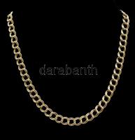 Ezüst(Ag) duplaszemes pancer nyaklánc, jelzett, h: 40 cm, nettó: 23,8 g