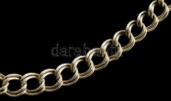 Ezüst(Ag) duplaszemes pancer nyaklánc, jelzett, h: 40 cm, nettó: 23,8 g