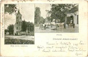 1899 Albertirsa, Római katolikus templom, Fő tér, Lewien és Társa üzlete és saját kiadása (kopott élek / worn edges)