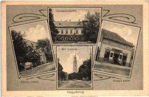Nagydorog, Községi iskola, Hangya üzlet, Református templom, Széchenyi kastély, Art Nouveau