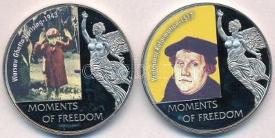 Libéria 2006. 10$ "Szabadság pillanatai - Varsói gettólázadás 1943" multicolor + 10$ "Szabadság pillanatai - Protestáns reformáció 1517" multicolor T:PP ujjlenyomat Liberia 2006. 10 Dollars "Moments of Freedom - Warsaw Ghetto uprising 1943" multicolor + 10 Dollars "Moments of Freedom - Protestant Reformation 1517" multicolor C:PP fingerprint