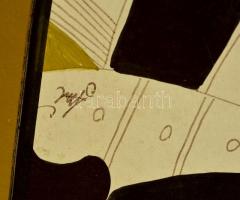 Szász jelzéssel: Szemek. Vegyes technika, papír, 30×15 cm