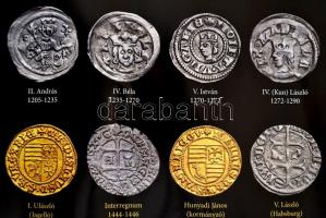 Magyar uralkodók pénzérméken, plakát, 50x 68 cm