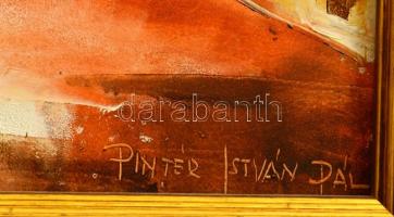 Pintér István Pál (1948-): Napsütéses délelőtt. Olaj, farost, jelzett, keretben 30×20 cm