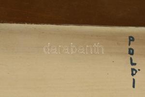 Poldi jelzéssel: Virágcsendélet. Vegyes technika, karton, 38×49 cm