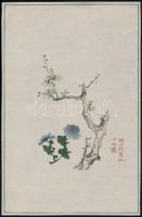 Jelzés nélkül: Virágzó cseresznye. Kínai fametszet, papír, 21,5x14 cm