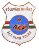 ~1960-1980. Földvári Mihály Általános Gimnázium Tolna zománcozott jelvény (23mm) T:2