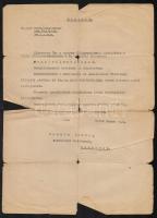 1947-1949 6 db rendőrségi dokumentum, közte rendőralezredesi kinevezés