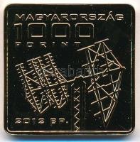 2012. 1000Ft "MASAT-1, az első magyar műhold" aranyozott, tanúsítvánnyal T:BU kis fo