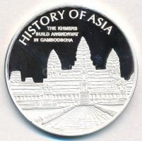 Cook-szigetek 2005. 1$ Ag Ázsia történelme - A khmerek megépítik Angkor Vatot Kambodzsában (19,81g/0.999) T:PP ujjlenyomat  Cook Islands 2005. 1 Dollar Ag History of Asia - The Khmers build Angkorvat in Cambodscha (19,81g/0.999) C:PP fingerprint
