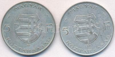1947. 5Ft Ag "Kossuth" (2x) T:2,2-