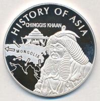 Mongólia 2003. 1000T Ag Ázsia történelme - Dzsingisz kán (19,28g/0.999) T:PP Mongolia 2003. 1000 Tugrik Ag History of Asia - Chinggis Khaan (19,28g/0.999) C:PP