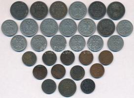 Ausztria 1901-1911. 1h Br (6x) + 1917-1918. 2h Fe (5x) + 1893-1910. 10h Ni (8x) + 1893-1911. 20h Ni ...