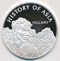 Mongólia 2003. 1000T Ag Ázsia történelme - Hillary (19,5g/0.999) T:PP ujjlenyomat Mongolia 2003. 1000 Tugrik Ag History of Asia - Hillary (19,5g/0.999) C:PP fingerprint