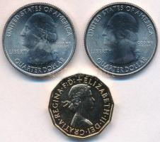 Amerikai Egyesült Államok 2012. 1/4$ Cu-Ni "Nemzeti Parkok - Hawaii" + 2013. 1/4$ Cu-Ni &q...