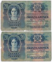 1913. 20K (3x) + 1913. 20K II. típus, mindegyik fekete "ROMANIA TIMBRU SPECIAL" felülbélye...