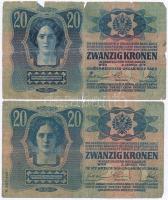 1913. 20K (3x) + 1913. 20K II. típus, mindegyik fekete "ROMANIA TIMBRU SPECIAL" felülbélye...