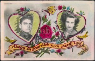 cca 1950 Kézzel színezett katonafotók Hajdú János csongrádi fényképész hagyatékából, jelzés nélküli ...