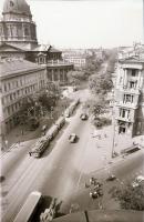 cca 1965 Budapest, villamosok a Bajcsy-Zsilinszky úton, vintage negatív, 6x9 cm