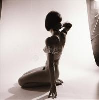 cca 1968 Műtermi akt tanulmányok, 5 db vintage negatív, 6x6 cm és 6x7 cm