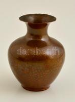 Füles réz edény, d: 23,5 cm + kisméretű rézváza, m: 8,5 cm
