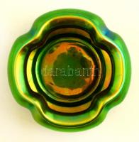 Dekoratív mázas kerámia párologtató, jelzés nélkül, apró kopásokkal, m: 15,5 cm + Mázas kerámia kis ...