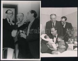 cca 1940 Makay Margit, Latabár Kálmán, Gyurkovics Mária, Tőkés Anna színészekről készült fényképek, ...