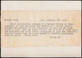 1936 Afrikában készült 2 db vintage sajtófotó, angol nyelven feliratozva, 18x13 cm / 2 photos from A...