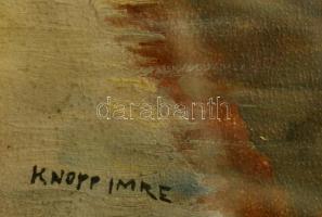 Knopp jelzéssel: Vitorlások. Olaj, papír, szakadással, 35×23 cm