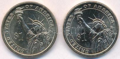 Amerikai Egyesült Államok 2010-2013. 1$ Cu-Zn-Mn-Ni "Amerikai Elnökök" (2xklf) Millard Fil...