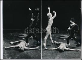 cca 1970 Balettművészek, 4 db vintage fotó, 18x24 cm és 11x18 cm között